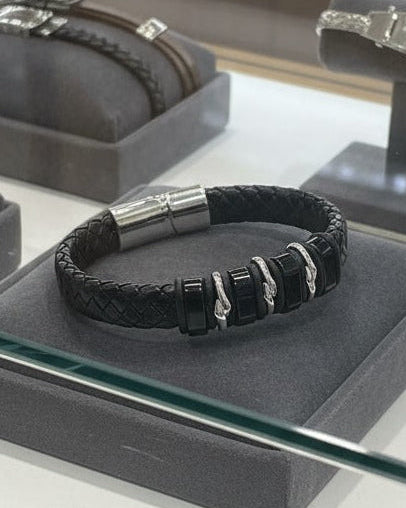 Obsidian Twist Bracelet