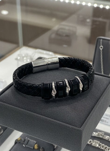 Obsidian Twist Bracelet