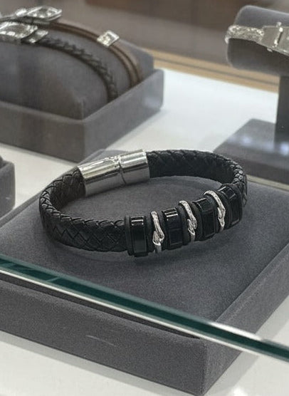 Obsidian Twist Bracelet