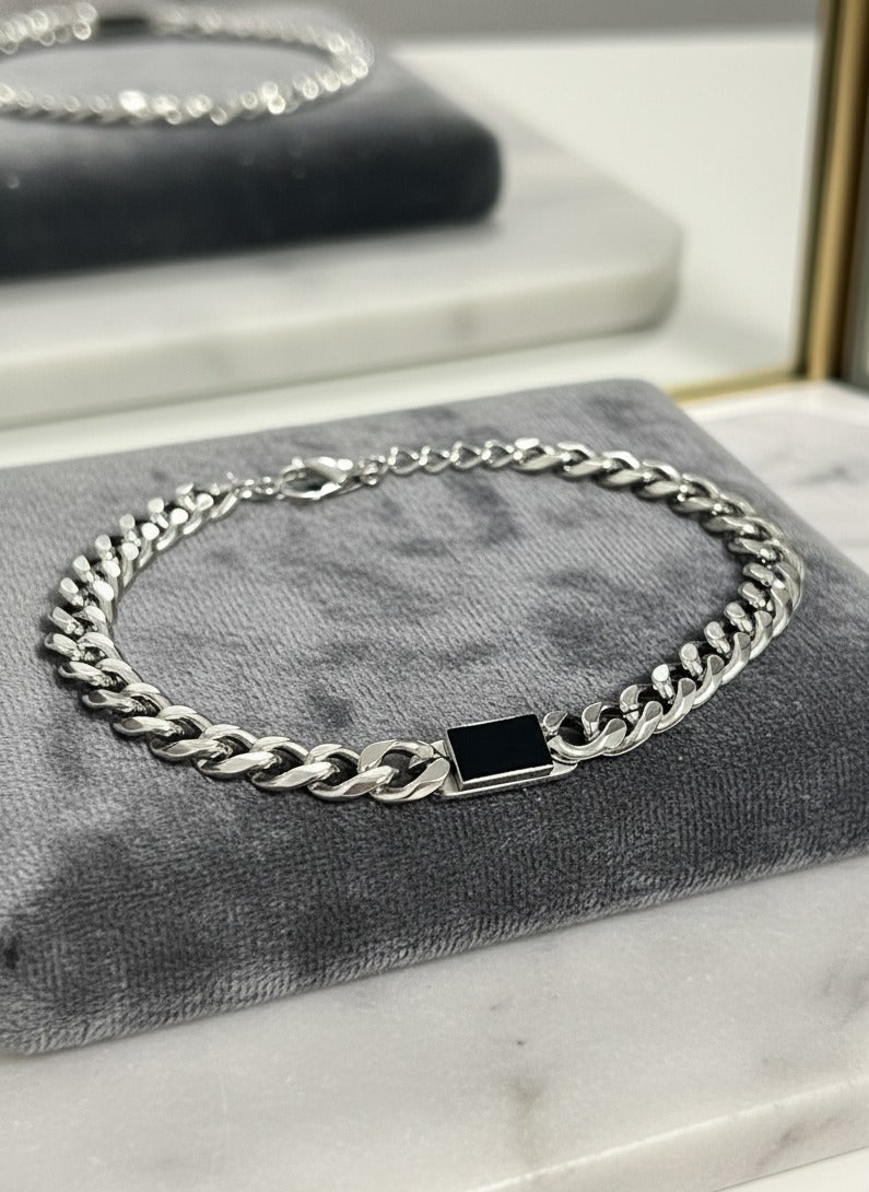 Sterling Onyx Chain Bracelet