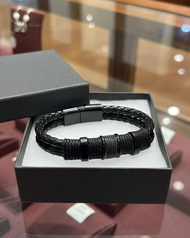 Obsidian Rope Bracelet