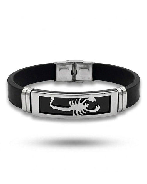 Scorpion Steel Leather Bracelet