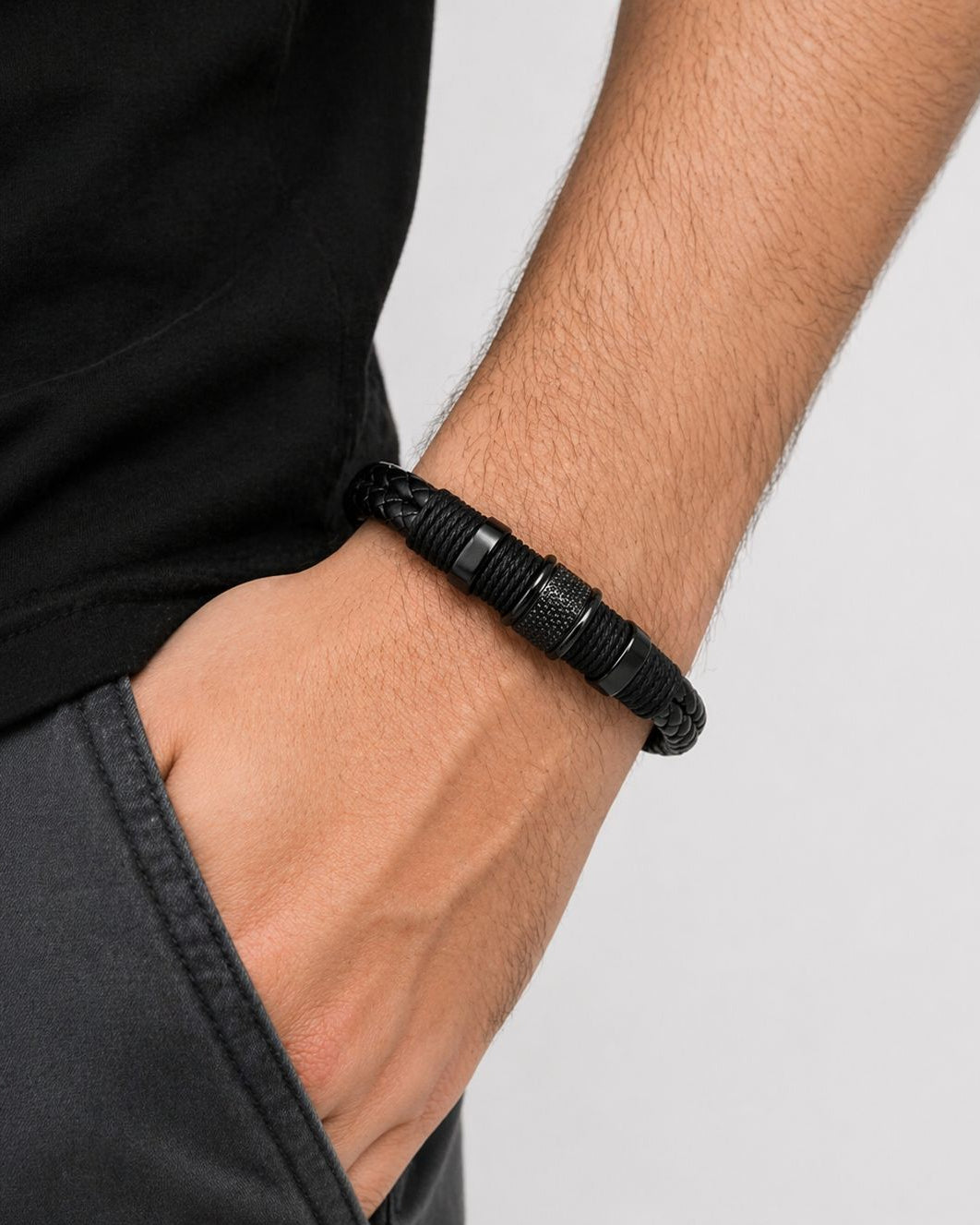 Obsidian Rope Bracelet